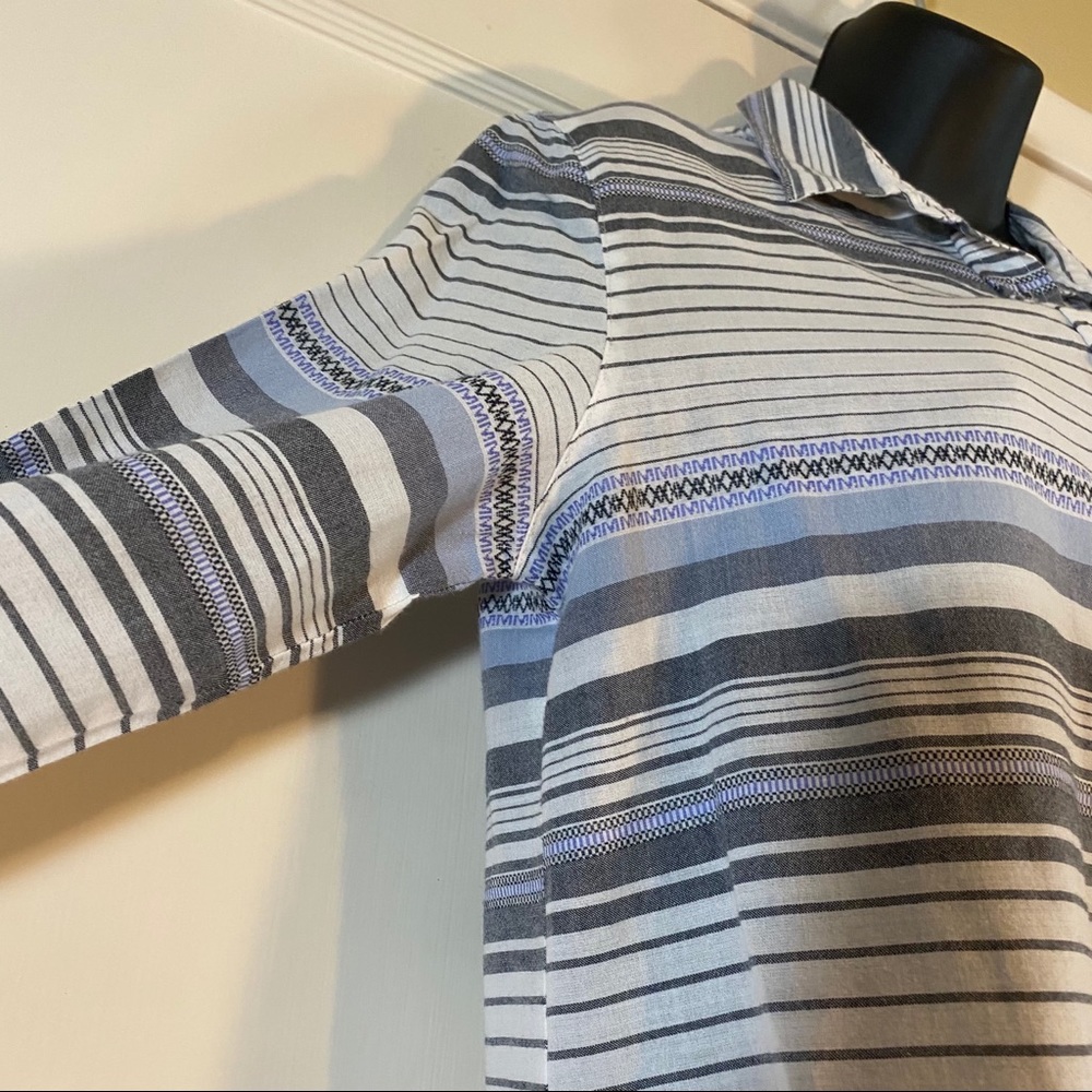 Sanctuary Striped Collared Button Down Top M - image 2